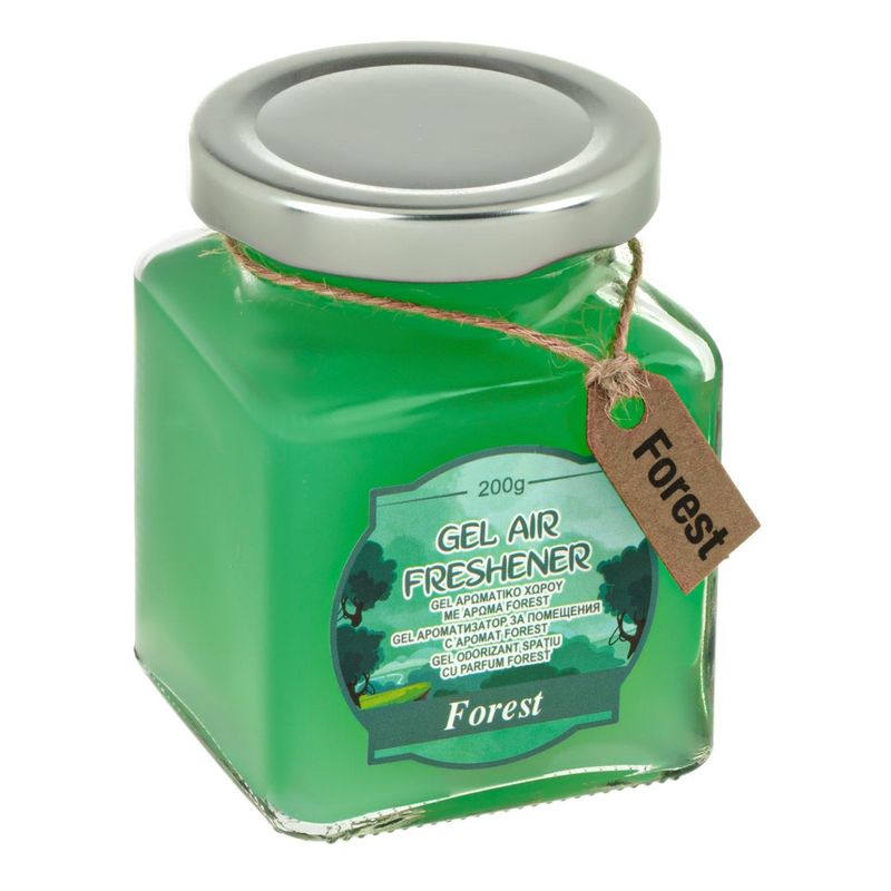 Casa si Gradina - Decoratiuni - Aromaterapie si lumanari - Odorizante camera - Odorizant de camera cu gel, Aroma Forest, 200g, Recipient din sticla, Verde - Infinity.ro