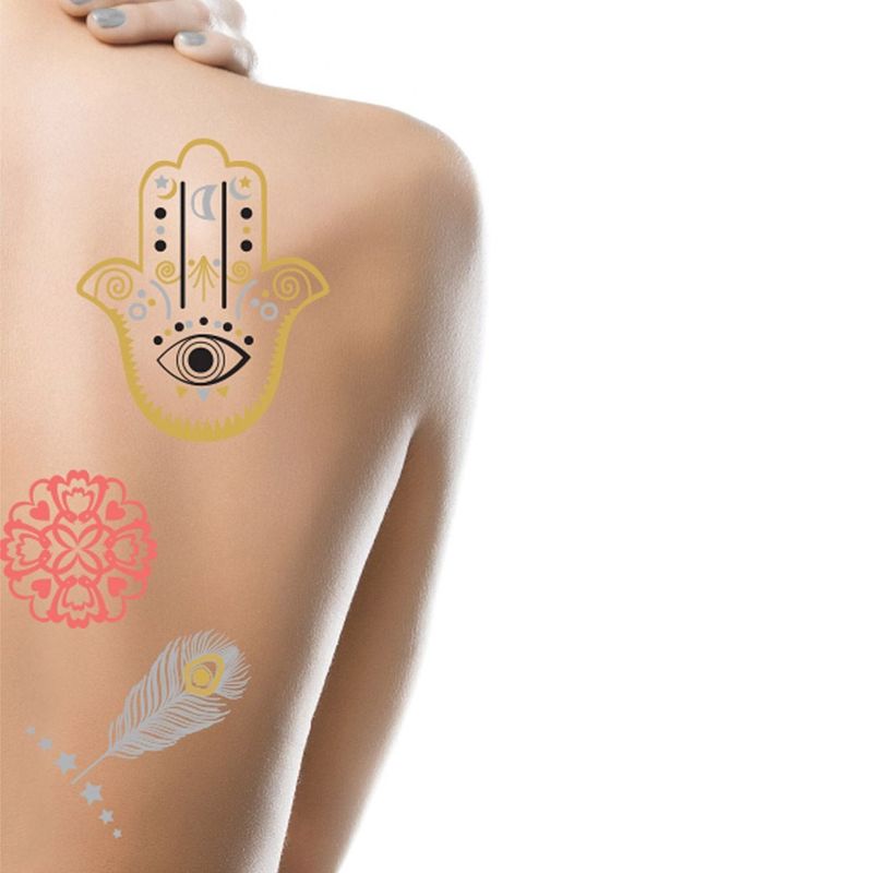 Ingrijire personala si Cosmetice - Ingrijire personala - Ingrijire corp - Tatuaje temporare - Tatuaje Autocolante Metalizate Boho - Set de 12 buc - Infinity.ro