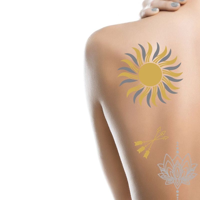 Ingrijire personala si Cosmetice - Ingrijire personala - Ingrijire corp - Tatuaje temporare - Tatuaje Autocolante Metalizate Boho - Set de 12 buc - Infinity.ro