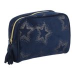 Ingrijire personala si Cosmetice - Machiaj - Portfarduri si genti cosmetice - Portfard Blue Navy cu Stele Aurii, Capacitate 250 ml - Infinity.ro