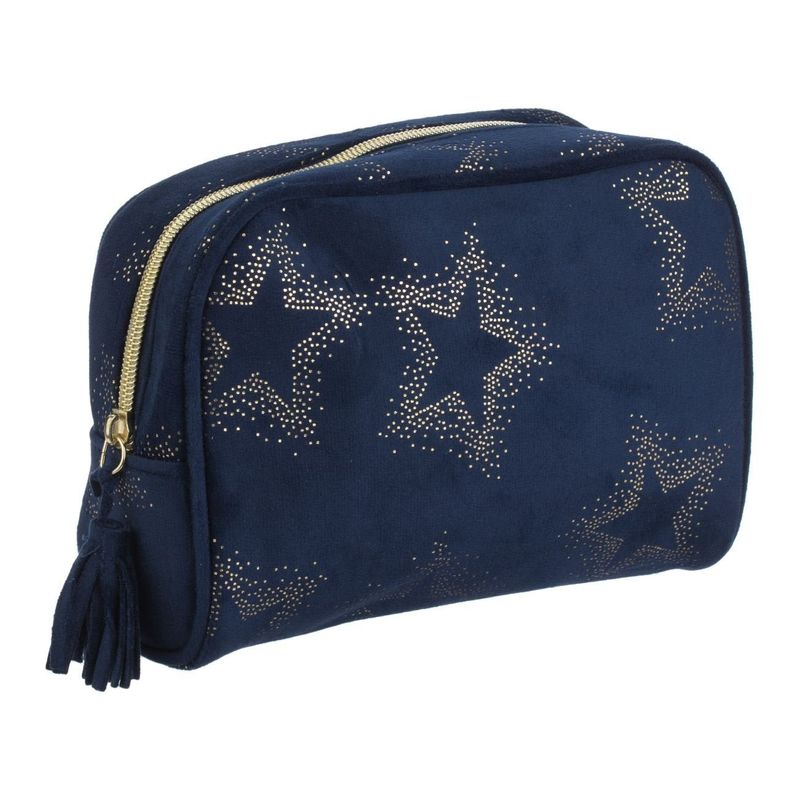 Ingrijire personala si Cosmetice - Machiaj - Portfarduri si genti cosmetice - Portfard Blue Navy cu Stele Aurii, Capacitate 250 ml - Infinity.ro