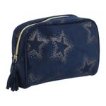 Ingrijire personala si Cosmetice - Machiaj - Portfarduri si genti cosmetice - Portfard Blue Navy cu Stele Aurii, Capacitate 250 ml - Infinity.ro