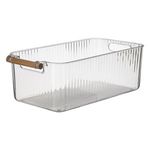 Casa si Gradina - Mobilier - Organizare si depozitare - Cutii depozitare - Cutie de depozitare din plastic transparent cu mâner din lemn, 7.46 L - Infinity.ro