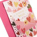 Market - Cadouri - Felicitari - Felicitare de Dragoste cu Model Litera cu Inimi, 13x19cm, cu Plic - Infinity.ro