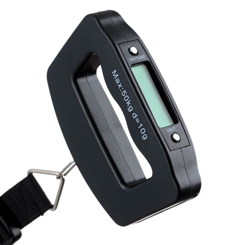 Casa si Gradina - Constructii - Scule de mana si unelte - Accesorii scule de mana - Cantar digital de mana pentru bagaje, 50 kg, Negru - Infinity.ro