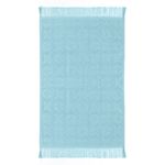 Casa si Gradina - Textile si covoare - Textile baie - Prosoape - Prosop de bucatarie din bumbac, turcoaz, cu model romburi si flori, franjuri, 60x40 cm - Infinity.ro