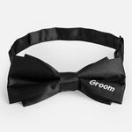Fashion, accesorii si bijuterii - Barbati - Accesorii barbati - Cravate si papioane barbati - Papion Textil Negru Groom pentru Evenimente - Infinity.ro