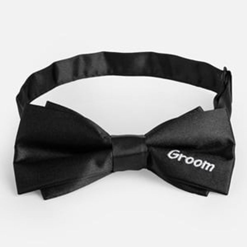 Fashion, accesorii si bijuterii - Barbati - Accesorii barbati - Cravate si papioane barbati - Papion Textil Negru Groom pentru Evenimente - Infinity.ro