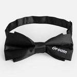 Fashion, accesorii si bijuterii - Barbati - Accesorii barbati - Cravate si papioane barbati - Papion Textil Negru Groom pentru Evenimente - Infinity.ro