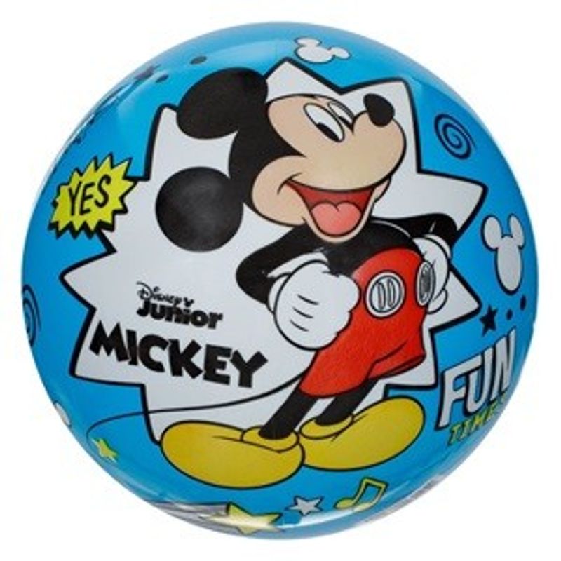 Jucarii, Copii si Bebe - Jucarii si jocuri - Jucarii de exterior - Saltele si mingi pentru plaja - Minge de plaja din plastic cu Mickey Mouse, 23 cm, Albastra - Infinity.ro