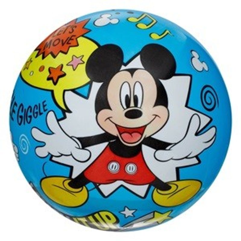 Jucarii, Copii si Bebe - Jucarii si jocuri - Jucarii de exterior - Saltele si mingi pentru plaja - Minge de plaja din plastic cu Mickey Mouse, 23 cm, Albastra - Infinity.ro