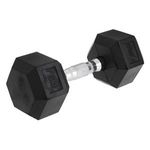 Sport si Outdoor - Fitness - Aparate fitness - Accesorii aparate fitness - Gantera 7,5 kg cu maner din fier si invelis din cauciuc, forma hexagonala, neagra - Infinity.ro