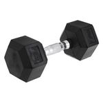 Sport si Outdoor - Fitness - Aparate fitness - Accesorii aparate fitness - Gantera 7,5 kg cu maner din fier si invelis din cauciuc, forma hexagonala, neagra - Infinity.ro