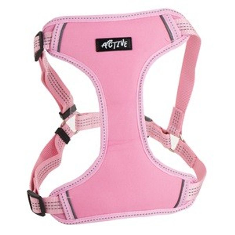 Petshop - Accesorii petshop - Zgarzi, lese si hamuri - Hamuri - Ham pentru caini, Roz, cu Detalii Reflectorizante, Reglabil - Infinity.ro