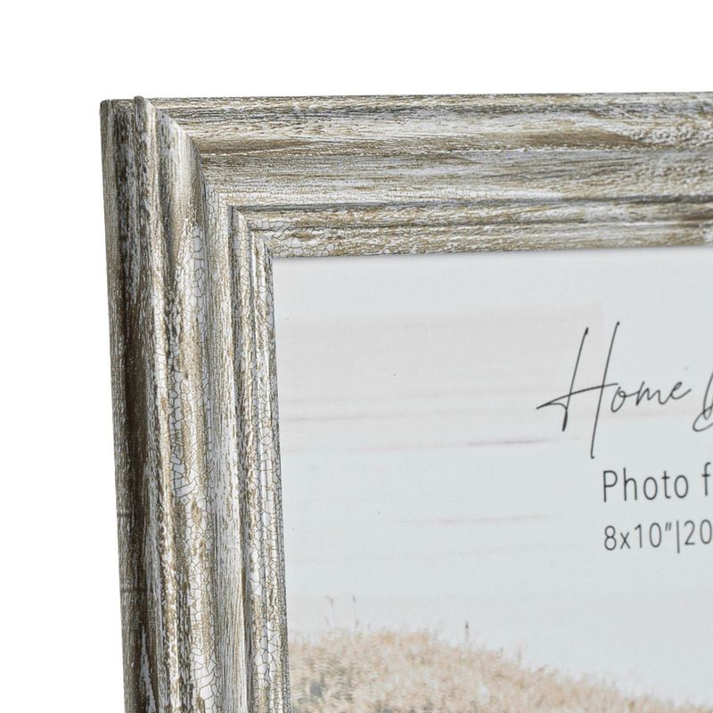 Casa si Gradina - Decoratiuni - Obiecte decorative - Accesorii decorative - Rama foto din lemn cu aspect brushed, dublu, 20x25cm, Gri - Infinity.ro
