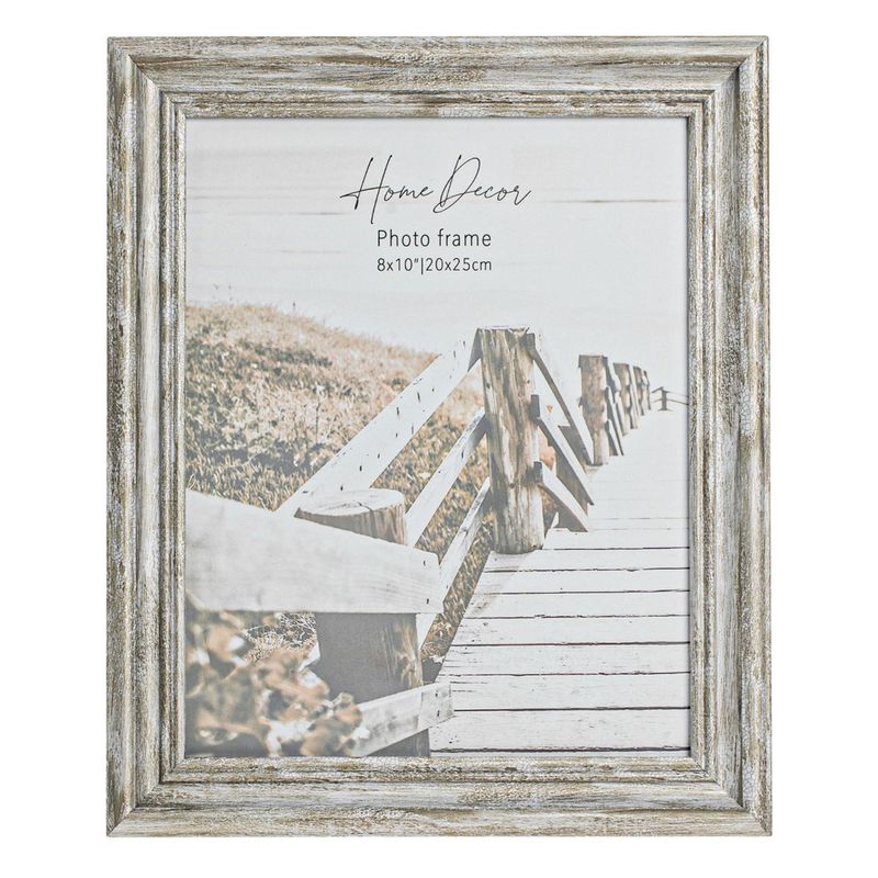 Casa si Gradina - Decoratiuni - Obiecte decorative - Accesorii decorative - Rama foto din lemn cu aspect brushed, dublu, 20x25cm, Gri - Infinity.ro