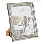 Casa si Gradina - Decoratiuni - Obiecte decorative - Accesorii decorative - Rama foto din lemn cu aspect brushed, dublu, 20x25cm, Gri - Infinity.ro
