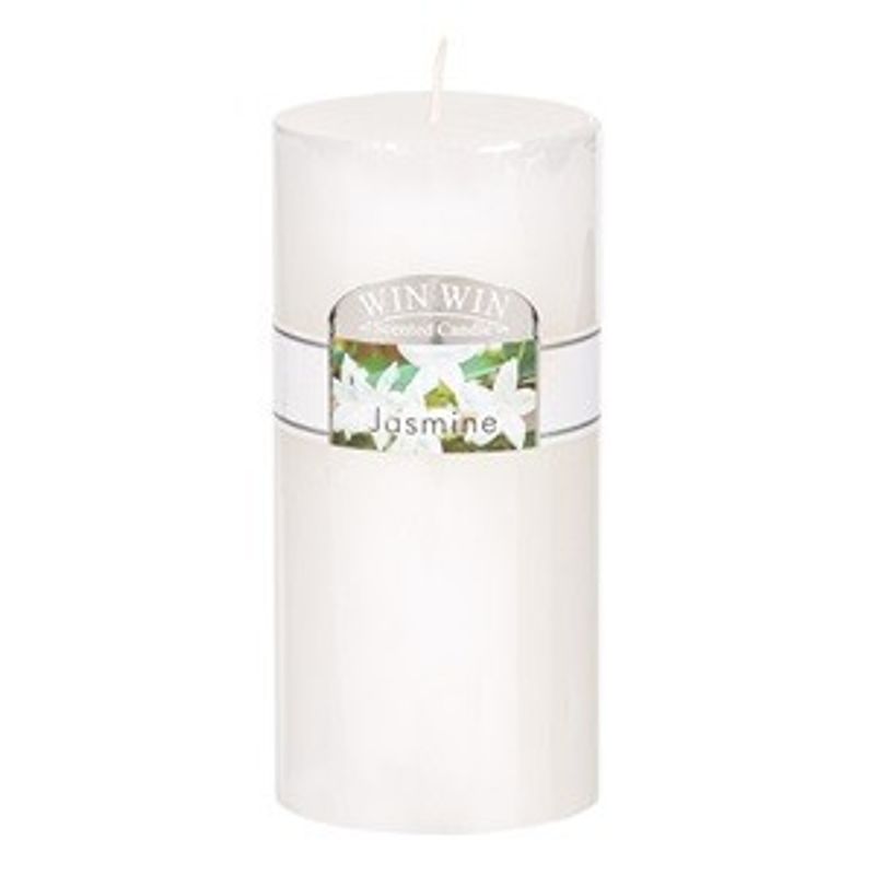 Casa si Gradina - Decoratiuni - Aromaterapie si lumanari - Lumanari si candele - Lumanare parfumata cu aroma de iasomie, 6.8x14 cm, alba - Infinity.ro