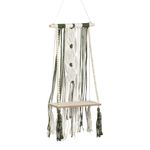 Casa si Gradina - Constructii - Lemn constructii - Placi lemn - Raft decorativ suspendabil din lemn cu macrame, 25x13x42cm - Infinity.ro