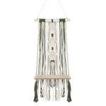 Casa si Gradina - Constructii - Lemn constructii - Placi lemn - Raft decorativ suspendabil din lemn cu macrame, 25x13x42cm - Infinity.ro