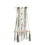 Casa si Gradina - Constructii - Lemn constructii - Placi lemn - Raft decorativ suspendabil din lemn cu macrame, 25x13x42cm - Infinity.ro