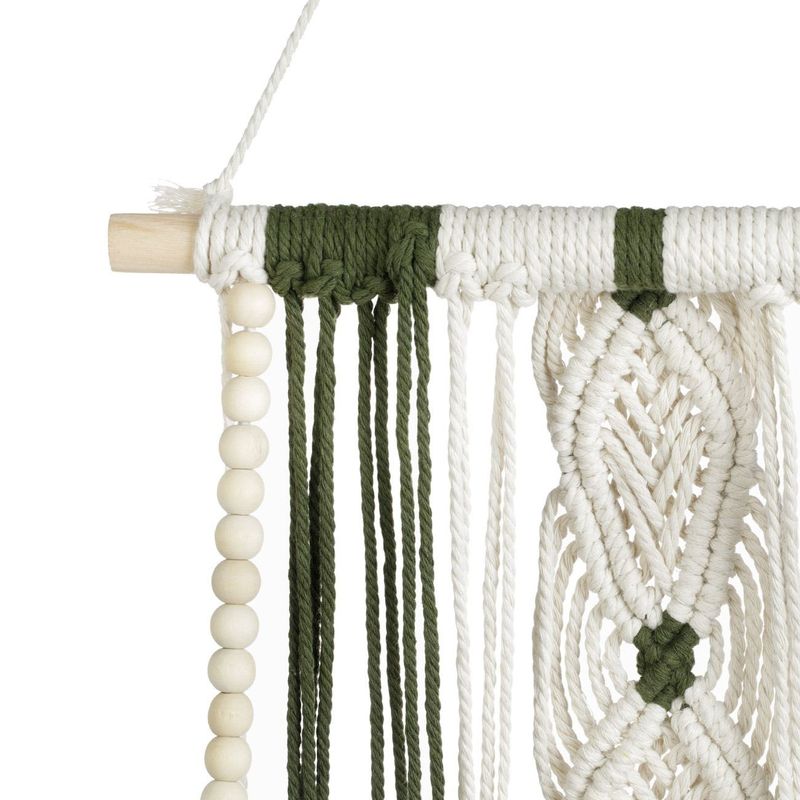 Casa si Gradina - Constructii - Lemn constructii - Placi lemn - Raft decorativ suspendabil din lemn cu macrame, 25x13x42cm - Infinity.ro
