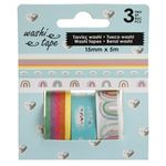 Carti si Birotica - Birotica - Accesorii de birou - Benzi adezive - Benzi adezive washi tape, Set 3 buc, Curcubeu, 5m x 1,5cm - Infinity.ro
