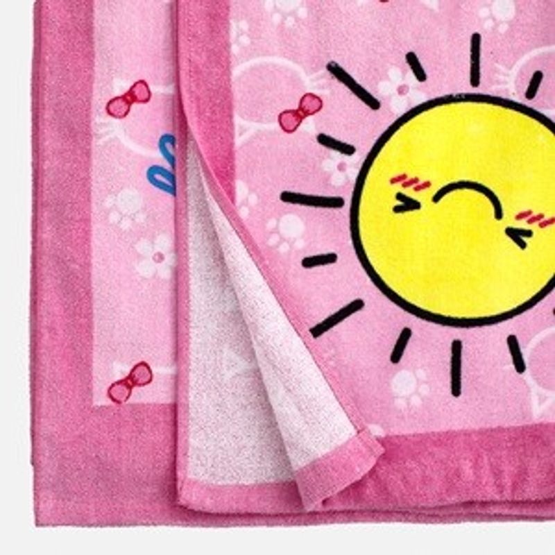 Jucarii, Copii si Bebe - Igiena si ingrijire - Baia bebelusului - Prosoape si halate de baie copii - Prosop de plaja din bumbac roz cu model pisica, 140x70 cm - Infinity.ro