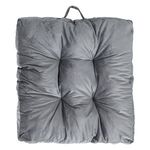Casa si Gradina - Textile si covoare - Perne si pilote - Perne decorative - Perna de podea patrata, Gri, Velvet, 60x60cm, cu maner - Infinity.ro