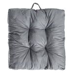 Casa si Gradina - Textile si covoare - Perne si pilote - Perne decorative - Perna de podea patrata, Gri, Velvet, 60x60cm, cu maner - Infinity.ro