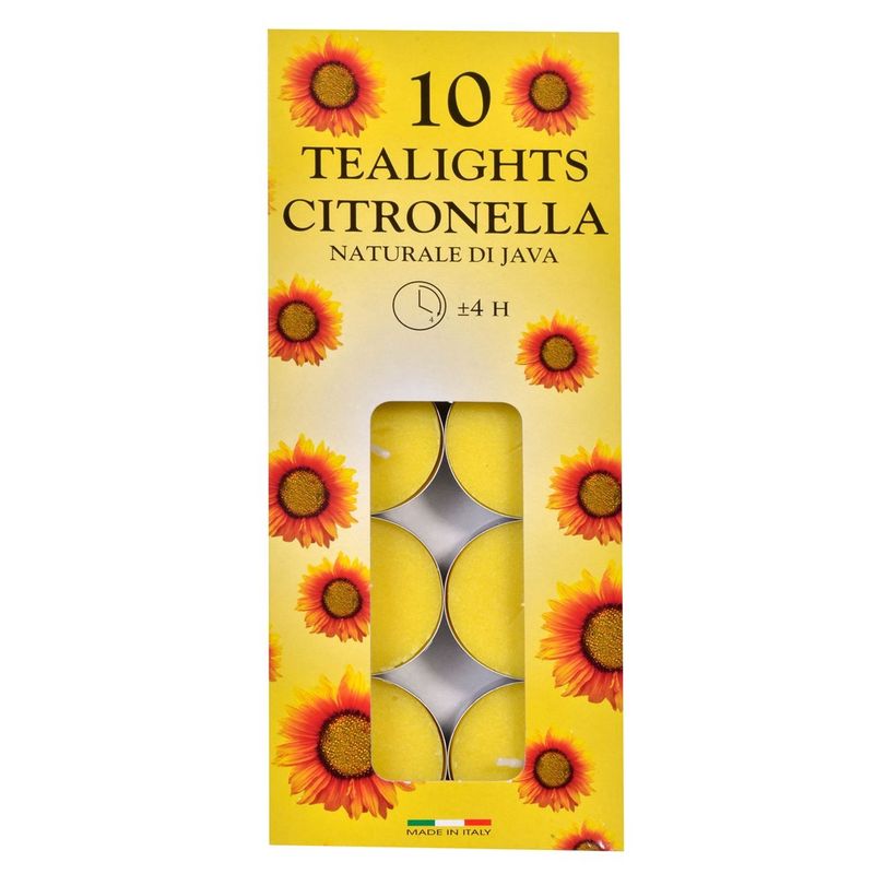 Casa si Gradina - Decoratiuni - Aromaterapie si lumanari - Lumanari si candele - Lumanari tip pastila cu ulei de citronela, 10 buc, galben, 3,5x1,5 cm - Infinity.ro