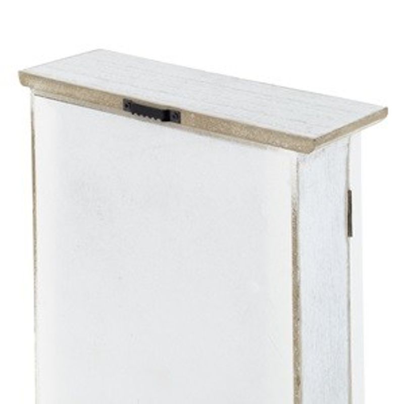 Carti si Birotica - Birotica - Articole ambalare - Dulapior pentru chei din lemn cu model reliefat, 21x28.5x7cm, Alb Brushed - Infinity.ro