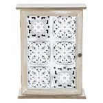 Carti si Birotica - Birotica - Articole ambalare - Dulapior pentru chei din lemn cu model reliefat, 21x28.5x7cm, Alb Brushed - Infinity.ro