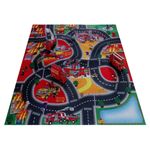 Petshop - Accesorii petshop - Jucarii animale - Ansambluri de joaca - Covor de Joaca cu Vehicule de Pompieri pentru Copii, 80x70cm, Multicolor - Infinity.ro