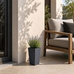 Casa si Gradina - Gradinarit si plante - Plante si ghivece - Ghivece si suporturi - Ghiveci Flori Patra Antracit cu Linii în Relief - Design Modern - Infinity.ro