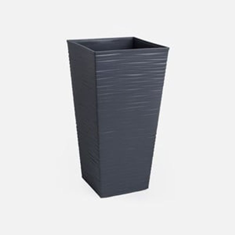 Casa si Gradina - Gradinarit si plante - Plante si ghivece - Ghivece si suporturi - Ghiveci Flori Patra Antracit cu Linii în Relief - Design Modern - Infinity.ro