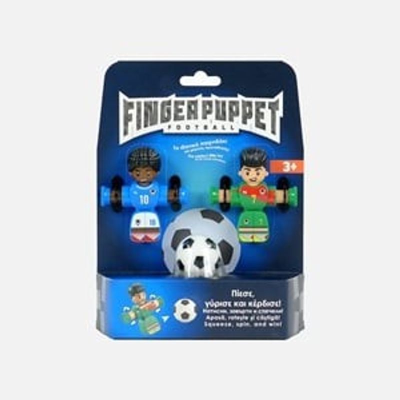 Jucarii, Copii si Bebe - Jucarii si jocuri - Figurine - Set de 2 Figurine Finger Puppet cu Minge, Fotbalisti Albastru si Verde - Infinity.ro