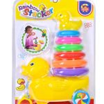 Jucarii, Copii si Bebe - Jucarii si jocuri - Jucarii bebelusi - Jucarii de tras/impins - Piramida de impins Ratusca cu 6 inele colorate - Infinity.ro