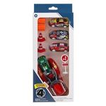 Jucarii, Copii si Bebe - Jucarii si jocuri - Vehicule si jucarii cu telecomanda - Masinute - Set Lansator cu Masini si Indicatoare Rutiere, 4 buc, Multicolor - Infinity.ro