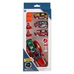 Jucarii, Copii si Bebe - Jucarii si jocuri - Vehicule si jucarii cu telecomanda - Masinute - Set Lansator cu Masini si Indicatoare Rutiere, 4 buc, Multicolor - Infinity.ro