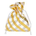 Carti si Birotica - Birotica - Articole ambalare - Saculet Organza cu Dungi Aurii, 10x13 cm - Infinity.ro