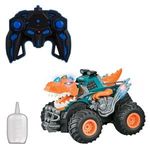 Jucarii, Copii si Bebe - Jucarii si jocuri - Vehicule si jucarii cu telecomanda - Masinute - Masina cu Telecomanda Dinozaur cu Aburi, 2.4GHz, Portocaliu/Turcoaz - Infinity.ro