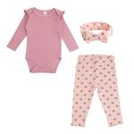 Electronice si Electrocasnice - Aragazuri, cuptoare si hote - Cuptoare - Cuptoare cu microunde - Set 3 Piese Bebelus din Bumbac, Body cu Maneca Lunga, Colanti cu Inimioare si Bentita, Roz Somon - Infinity.ro