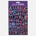 Casa si Gradina - Decoratiuni - Stickere decorative - Autocolante cu Litere din Alfabetul Englez cu Strass, 66 buc, Multicolore - Infinity.ro