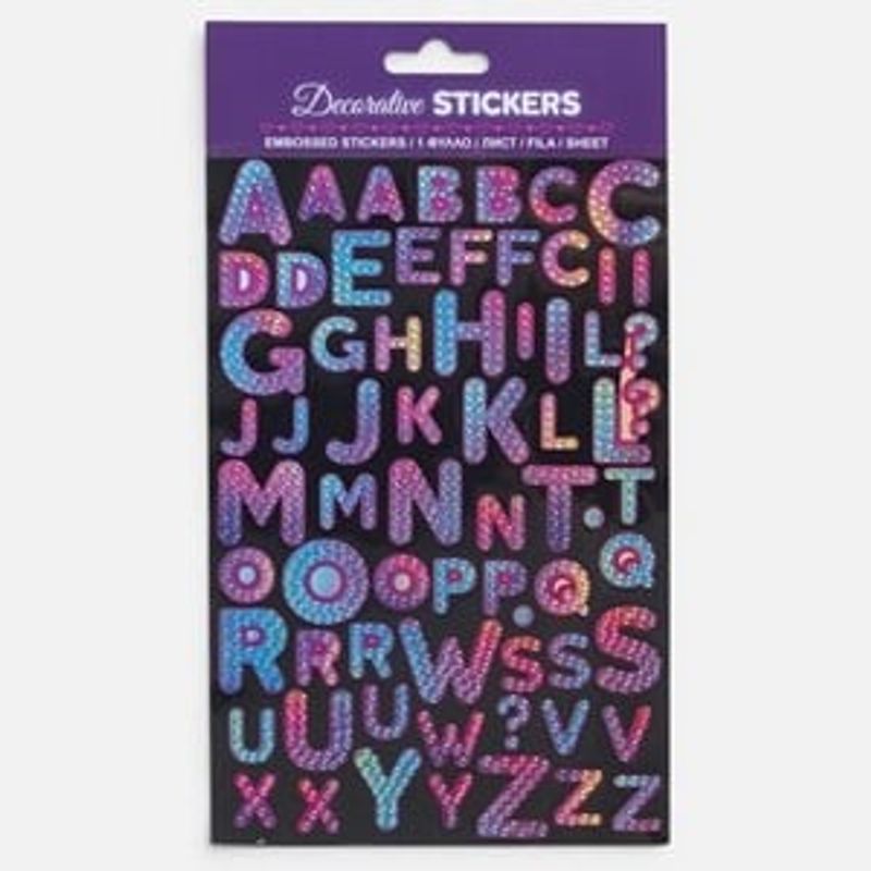 Casa si Gradina - Decoratiuni - Stickere decorative - Autocolante cu Litere din Alfabetul Englez cu Strass, 66 buc, Multicolore - Infinity.ro