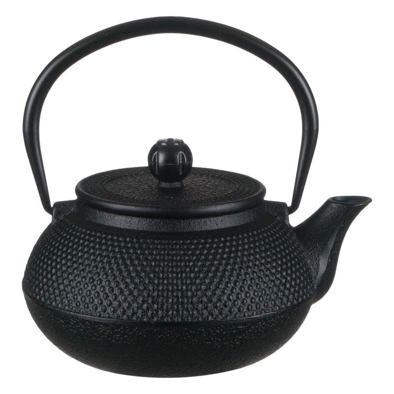 Casa si Gradina - Bucatarie si vesela - Vase pentru gatit - Ceainice si infuzoare - Ceainic din Fonta cu Model Reliefat, 600 ml, Negru - Infinity.ro
