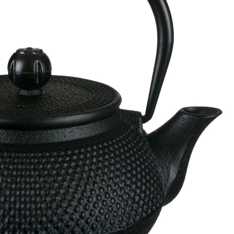 Casa si Gradina - Bucatarie si vesela - Vase pentru gatit - Ceainice si infuzoare - Ceainic din Fonta cu Model Reliefat, 600 ml, Negru - Infinity.ro