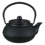 Casa si Gradina - Bucatarie si vesela - Vase pentru gatit - Ceainice si infuzoare - Ceainic din Fonta cu Model Reliefat, 600 ml, Negru - Infinity.ro