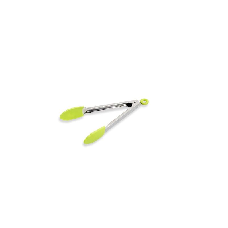 Casa si Gradina - Bucatarie si vesela - Ustensile bucatarie - Polonice, linguri si clesti de bucatarie - Cleste metalic cu vârf din silicon, Verde Lime, 20 cm - Infinity.ro