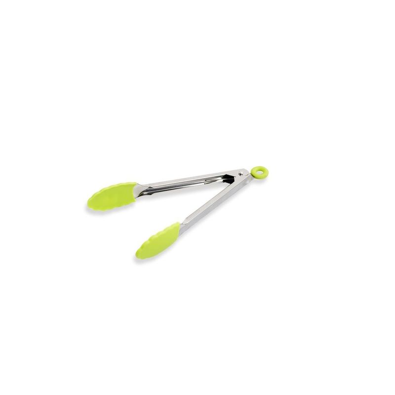 Casa si Gradina - Bucatarie si vesela - Ustensile bucatarie - Polonice, linguri si clesti de bucatarie - Cleste metalic cu vârf din silicon, Verde Lime, 20 cm - Infinity.ro